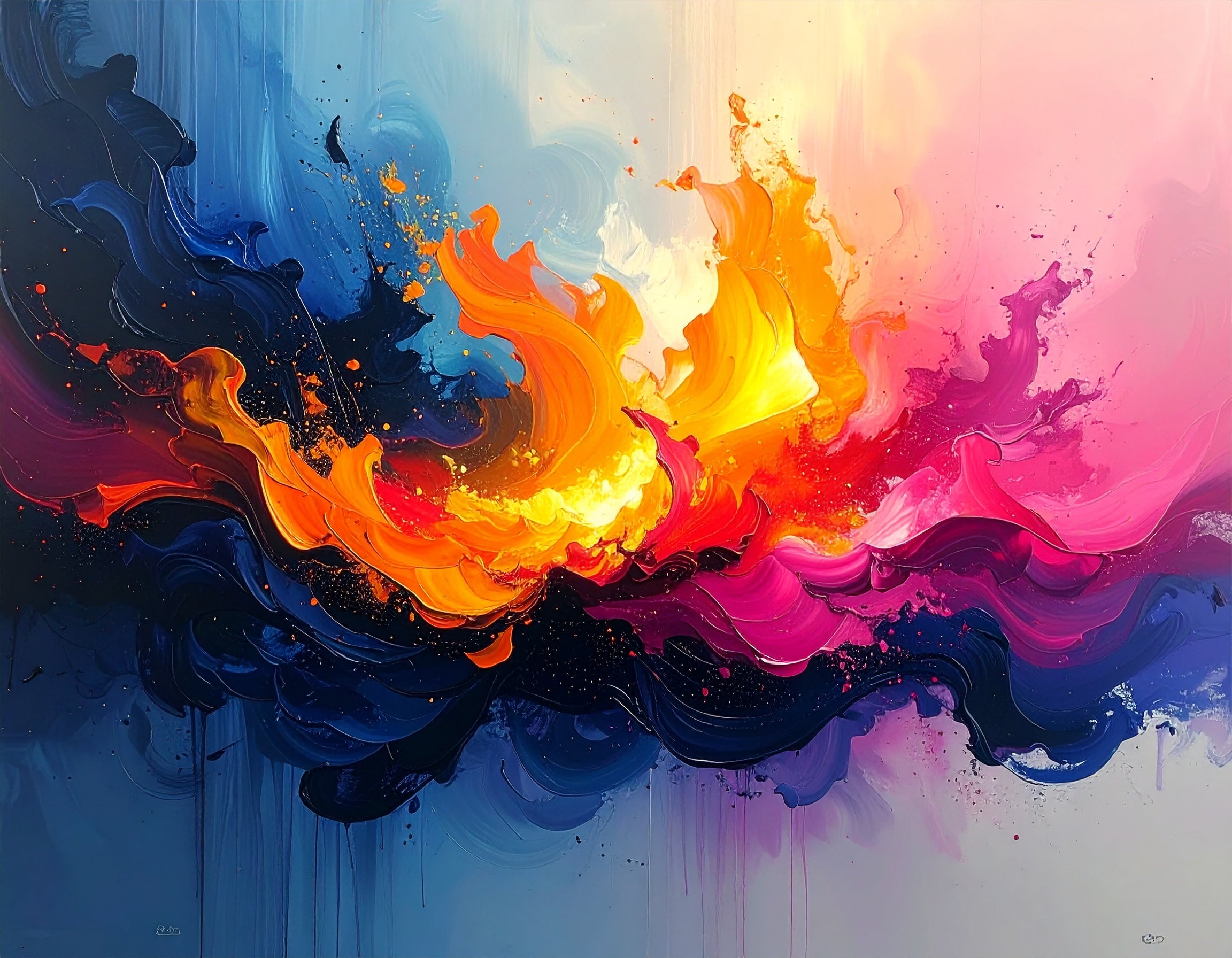 Vibrant Abstract Explosion Art – Colorful Modern Wall Art Digital Print