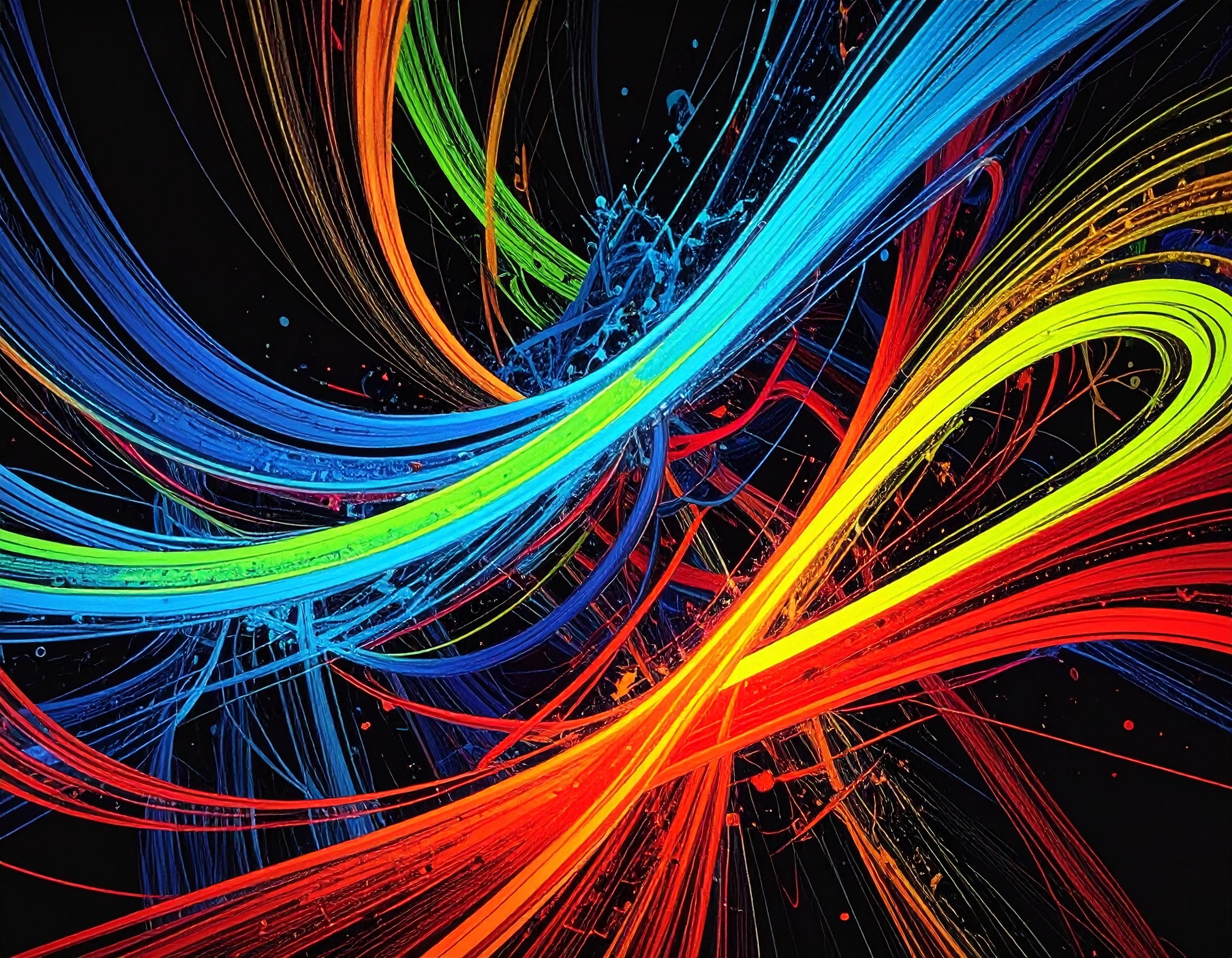 Neon Abstract Flow Art – Futuristic Color Energy Digital Print